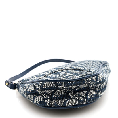 Christian Dior Monogram Mini Saddle Pochette Navy 4 of 10