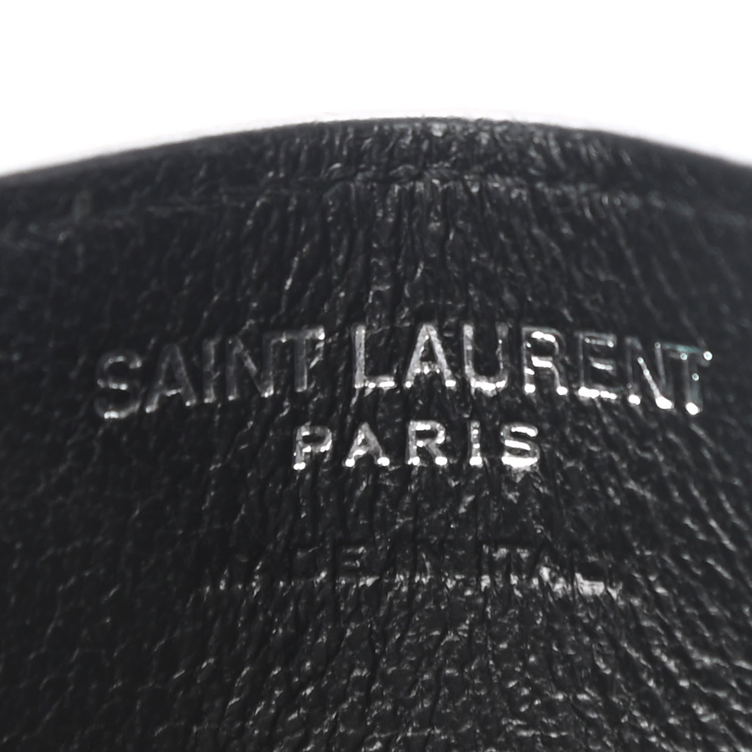 Saint Laurent Grain De Poudre Matelasse Chevron Monogram Credit Card Case Black 6 of 8