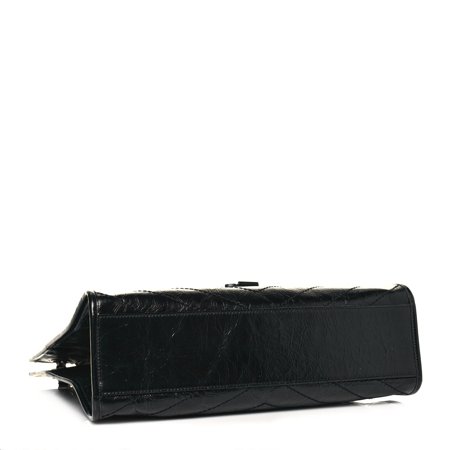 Saint Laurent Crinkled Calfskin Matelasse Monogram Medium Niki Shopper Tote Black 4 of 12
