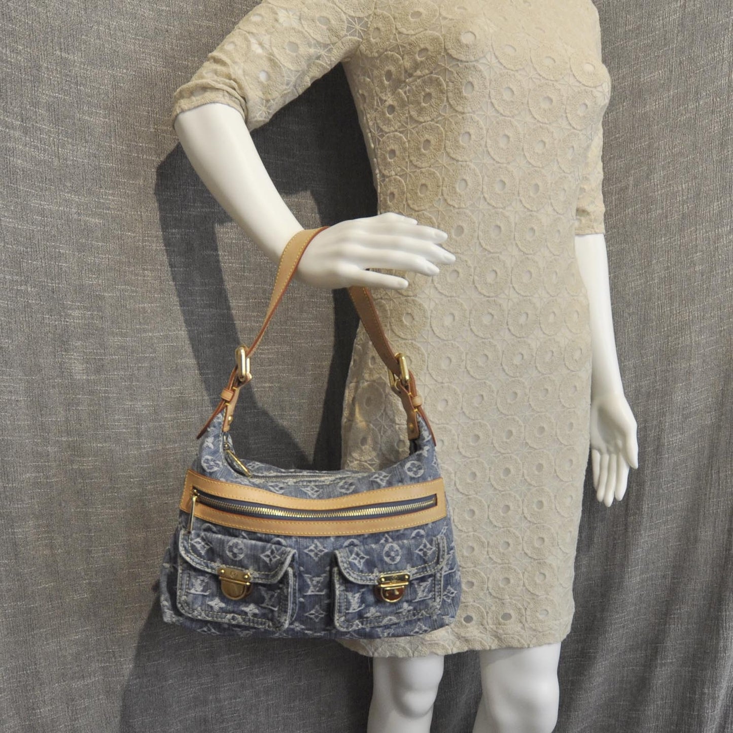 Monogram Denim Baggy PM Blue