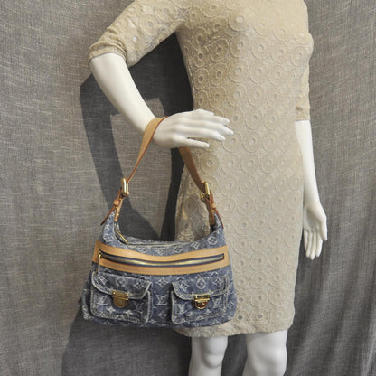 Louis Vuitton Monogram Denim Baggy PM Blue 2 of 9
