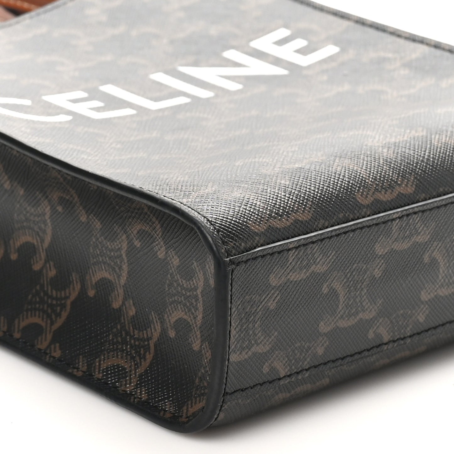 Triomphe Canvas Calfskin Mini Vertical Cabas Tan