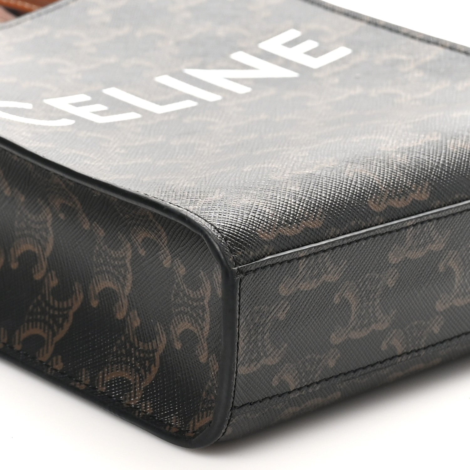 Celine Triomphe Canvas Calfskin Mini Vertical Cabas Tan 8 of 10