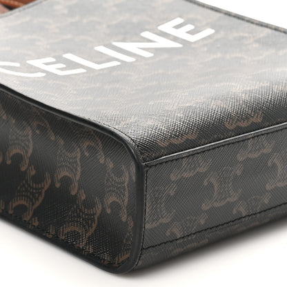 Celine Triomphe Canvas Calfskin Mini Vertical Cabas Tan 8 of 10