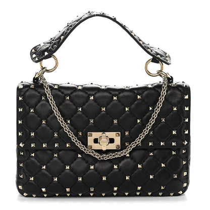 Valentino Garavani Nappa Medium Rockstud Spike Shoulder Bag Black 1 of 10