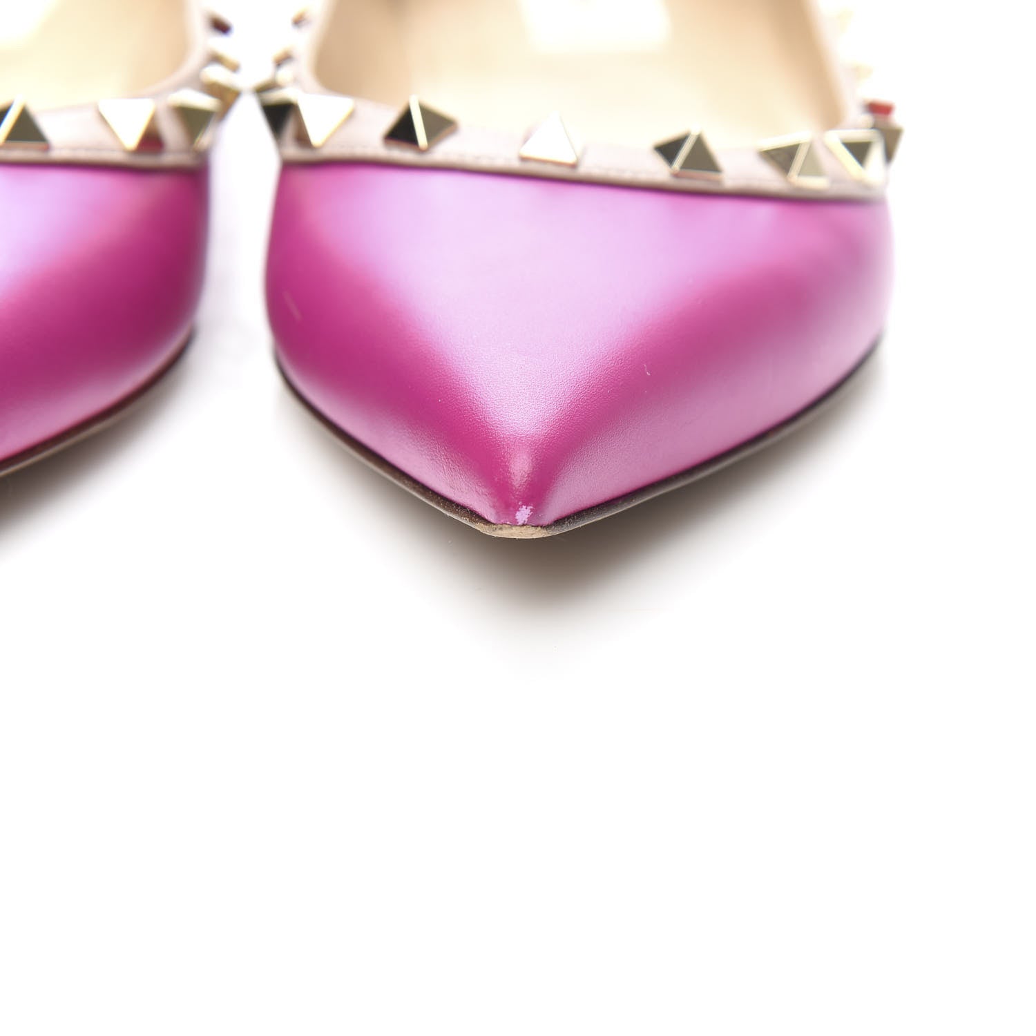 Valentino Garavani Calfskin Nappa Rockstud Ballerina Flats 39 Fuxia Poudre 10 of 12