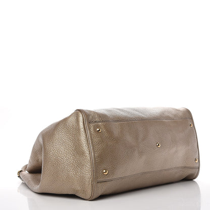 Gucci Metallic Pebbled Calfskin Large Soho Shoulder Bag Golden Beige 4 of 9