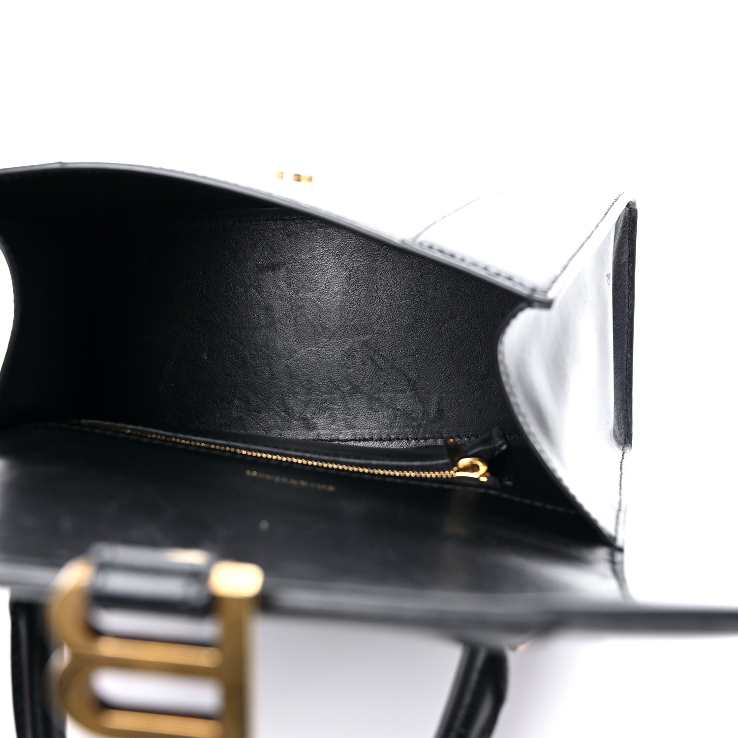 Balenciaga Shiny Box Calfskin Small Hourglass Top Handle Bag Black 5 of 16