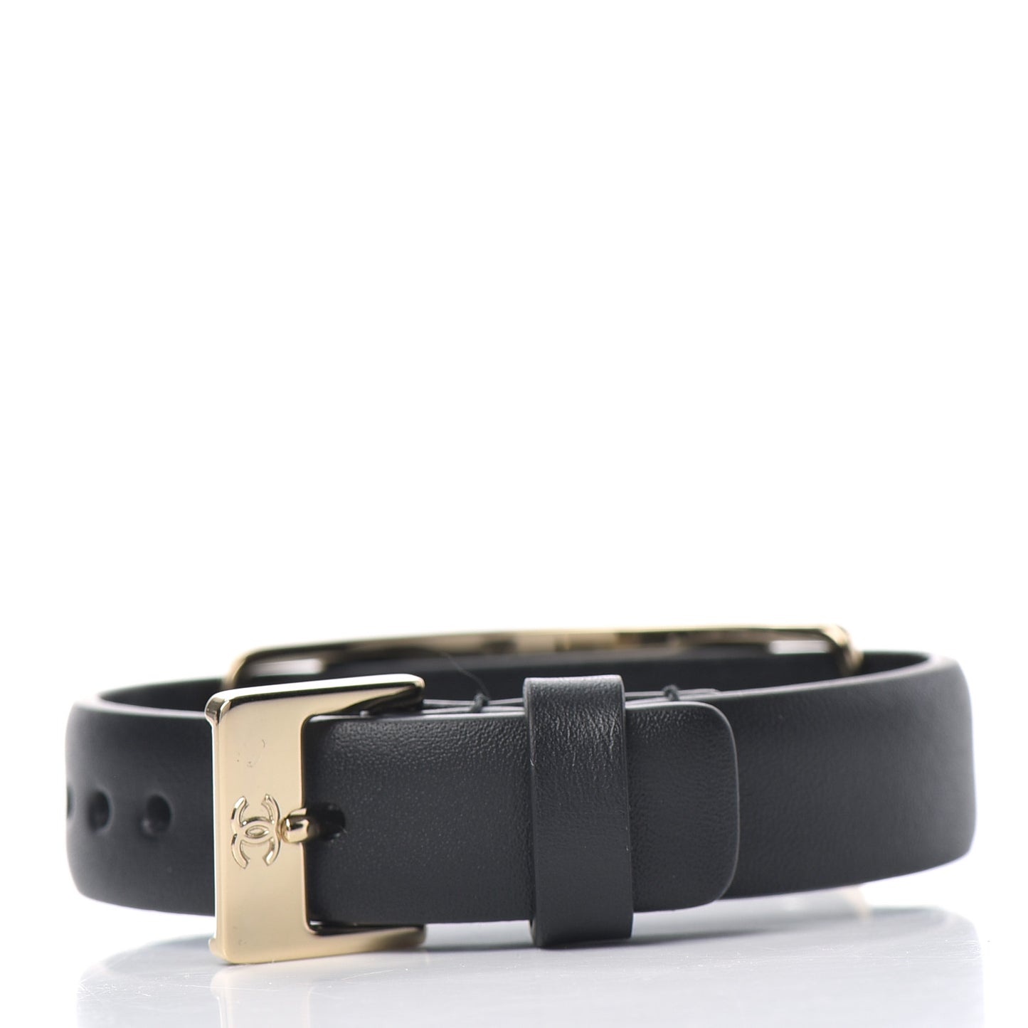 Calfskin Logo Buckle Bracelet Black