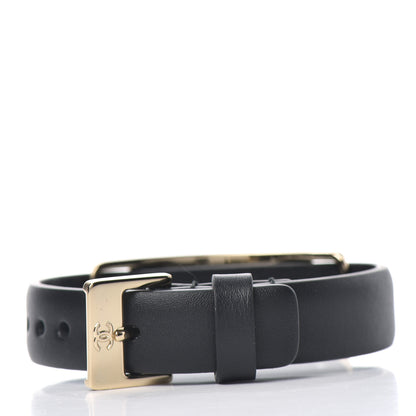 Chanel Calfskin Logo Buckle Bracelet Black 3 of 4