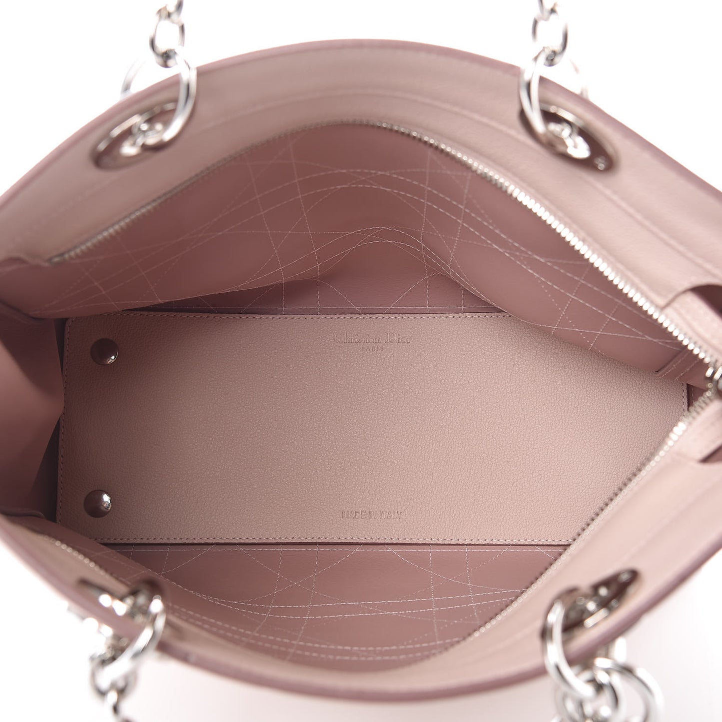 Grained Calfskin Cannage Medium Ultradior Tote Rose Poudre