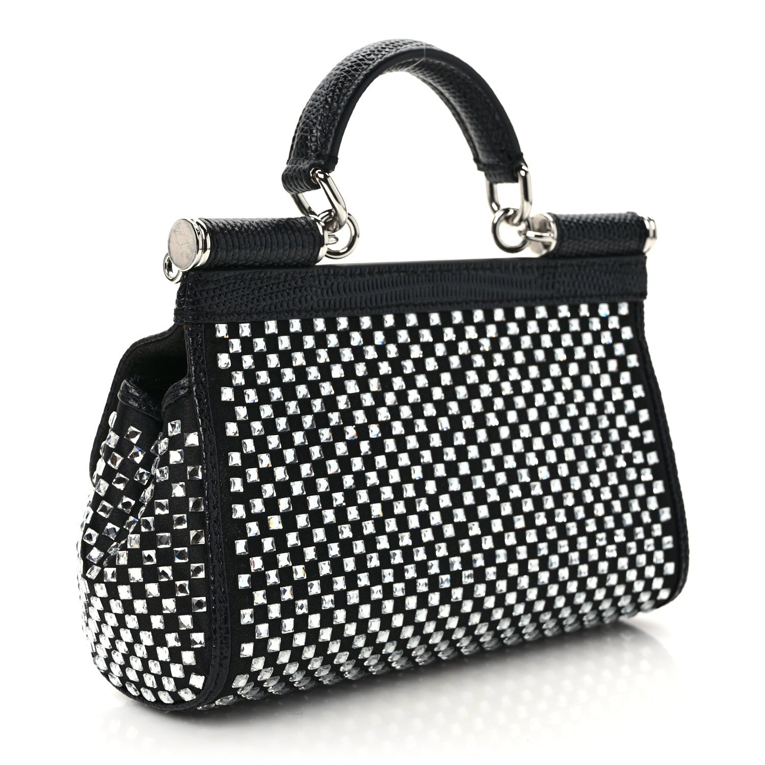 Dolce & Gabbana Crystal Small Miss Sicily Satchel Black 3 of 10