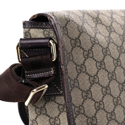 Gucci GG Plus Monogram Medium Double Buckle Flap Messenger Bag Beige Dark Brown 25 of 28