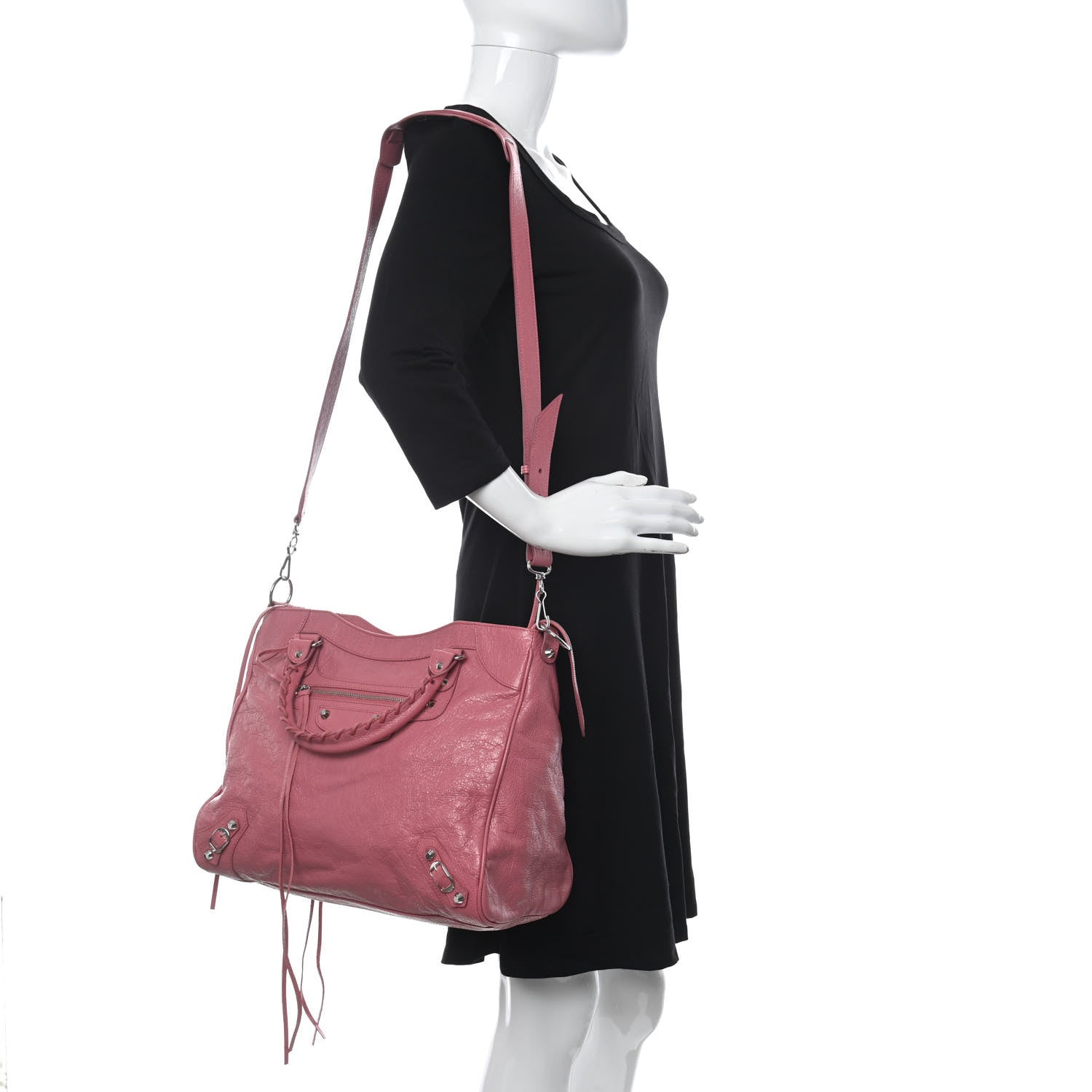 Balenciaga Agneau Classic Silver Hardware Velo Rose Hortensia 3 of 10