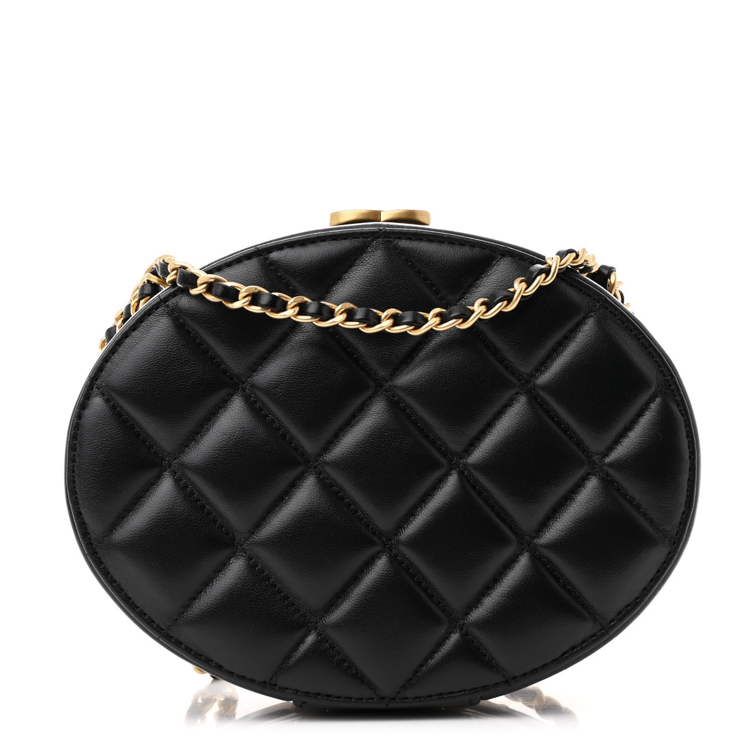 Chanel Lambskin Round Clutch With Chain Black 1 of 10