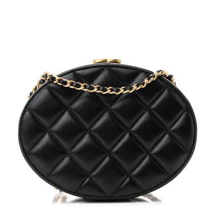 Chanel Lambskin Round Clutch With Chain Black 1 of 10