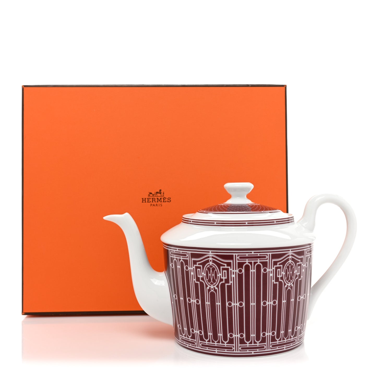 Porcelain H Deco Coffee/Tea Pot Rouge