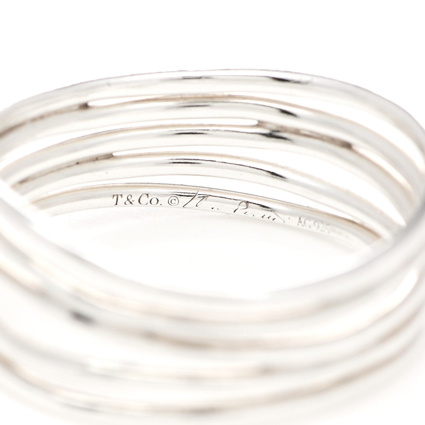 Sterling Silver Elsa Peretti 5 Row Wave Ring 58 8.25