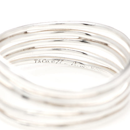 Tiffany Sterling Silver Elsa Peretti 5 Row Wave Ring 58 8.25 4 of 6