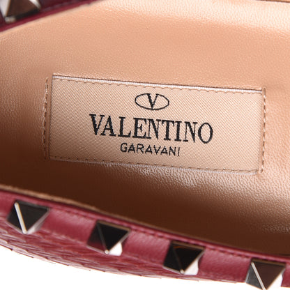 Valentino Garavani Ayers Snakeskin Rockstud Ballerina Flats 39 Cerise 6 of 10