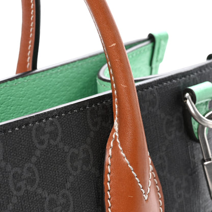 Gucci GG Supreme Monogram Love Parade Tote Black Brown Sugar Green 11 of 11