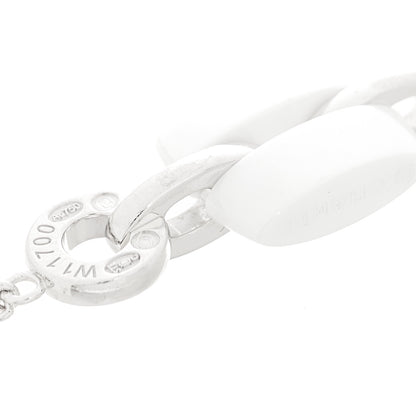 Chanel 18K White Gold Diamond White Ceramic Ultra Station Chain Bracelet 3 of 3