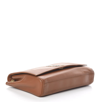 Saint Laurent Smooth Calfskin Suede Medium Reversible Monogram Kate Satchel Light Ochre 7 of 14