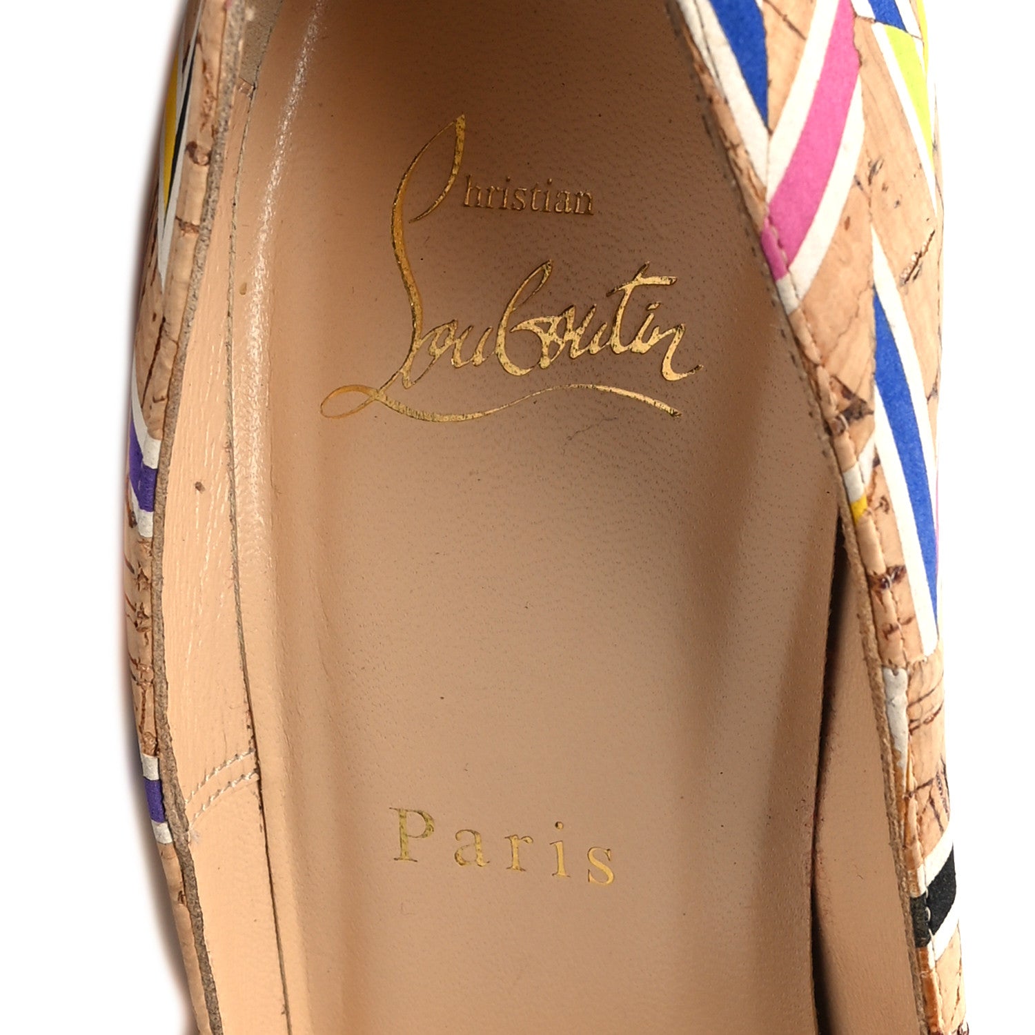 Christian Louboutin Cork Chevron Print So Kate 120 Pumps 37.5 Multicolor 7 of 7