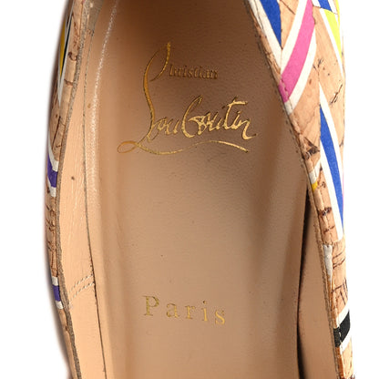 Christian Louboutin Cork Chevron Print So Kate 120 Pumps 37.5 Multicolor 7 of 7