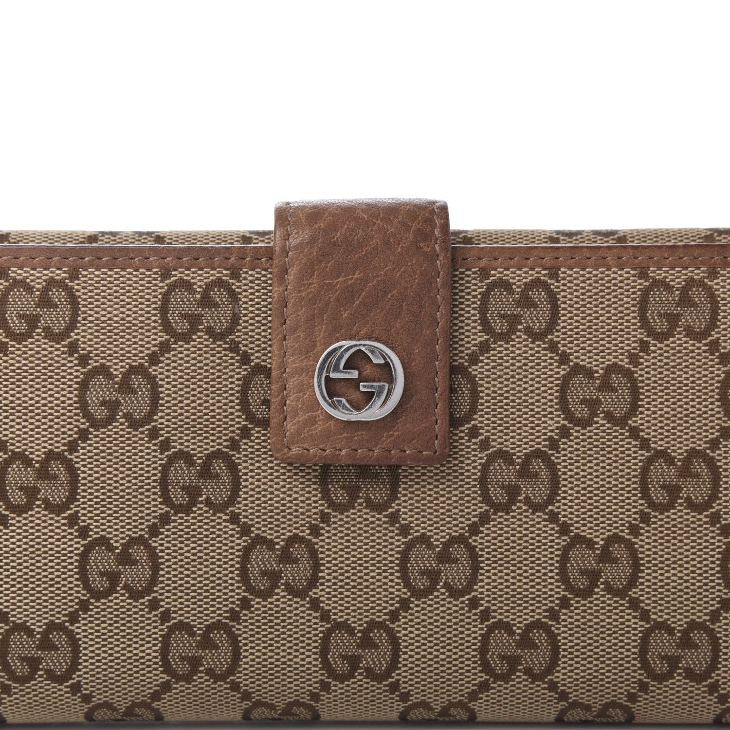 Gucci Monogram Old Libeccio Miss GG Continental Wallet Beige Ebony Light Brown 10 of 10