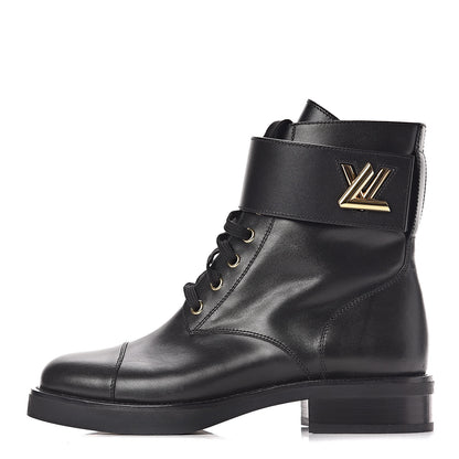 Louis Vuitton Calfskin Wonderland Ranger Boots 36 Black 1 of 10