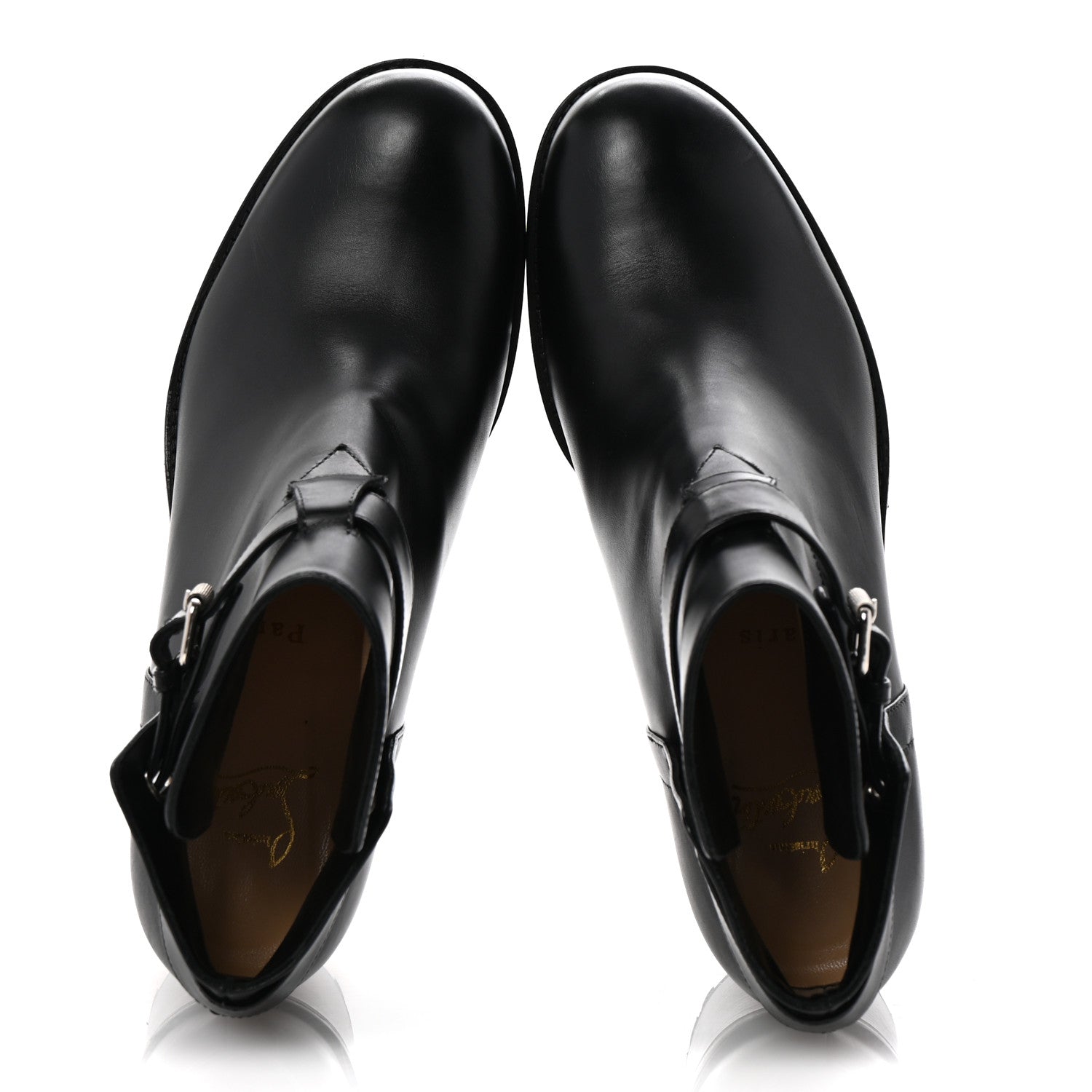 Christian Louboutin Calfskin Communa 70 Ankle Boots 38 Black 2 of 10
