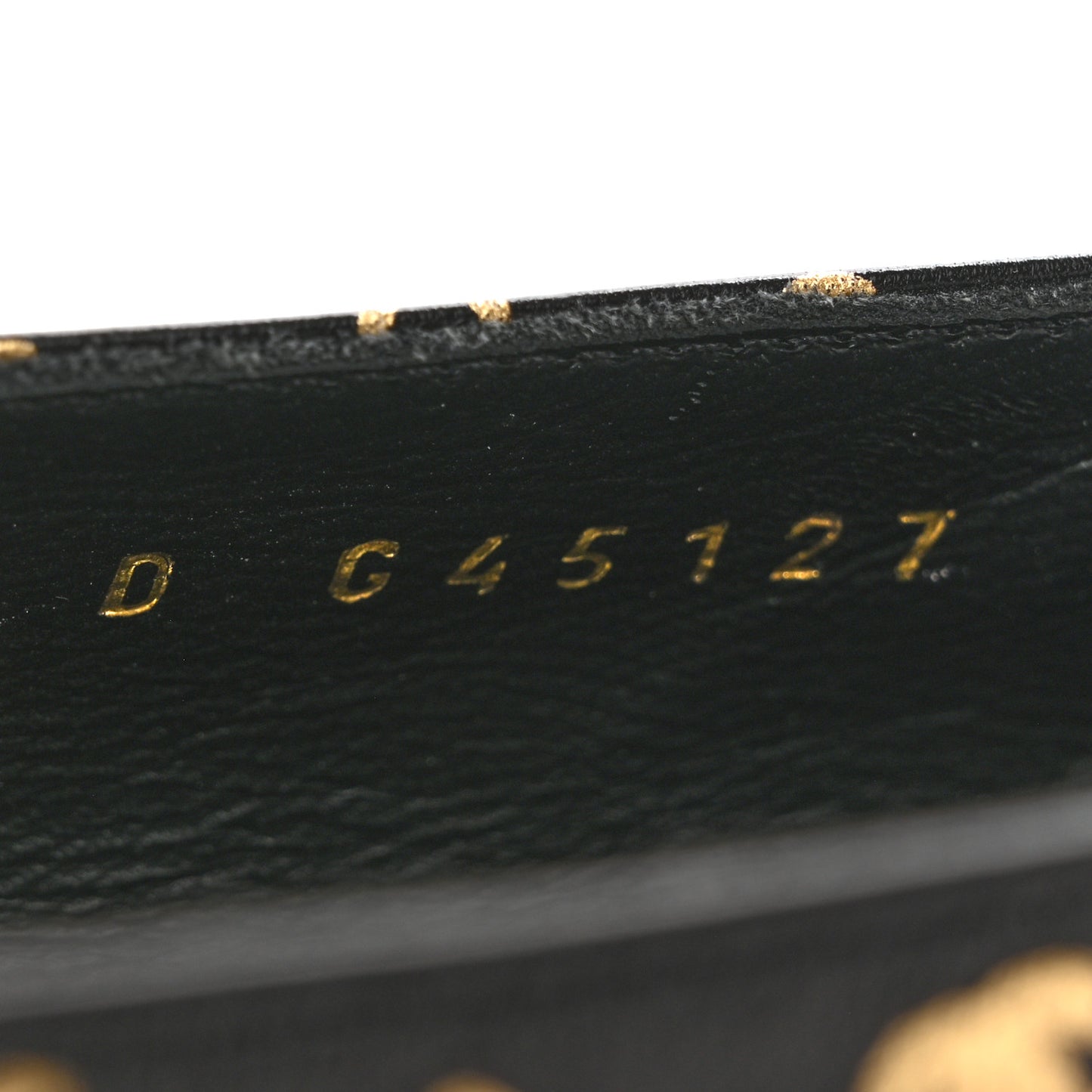 Lambskin Patent Calfskin Printed CC Cap Toe Ballerina Flats 38.5 Black Gold