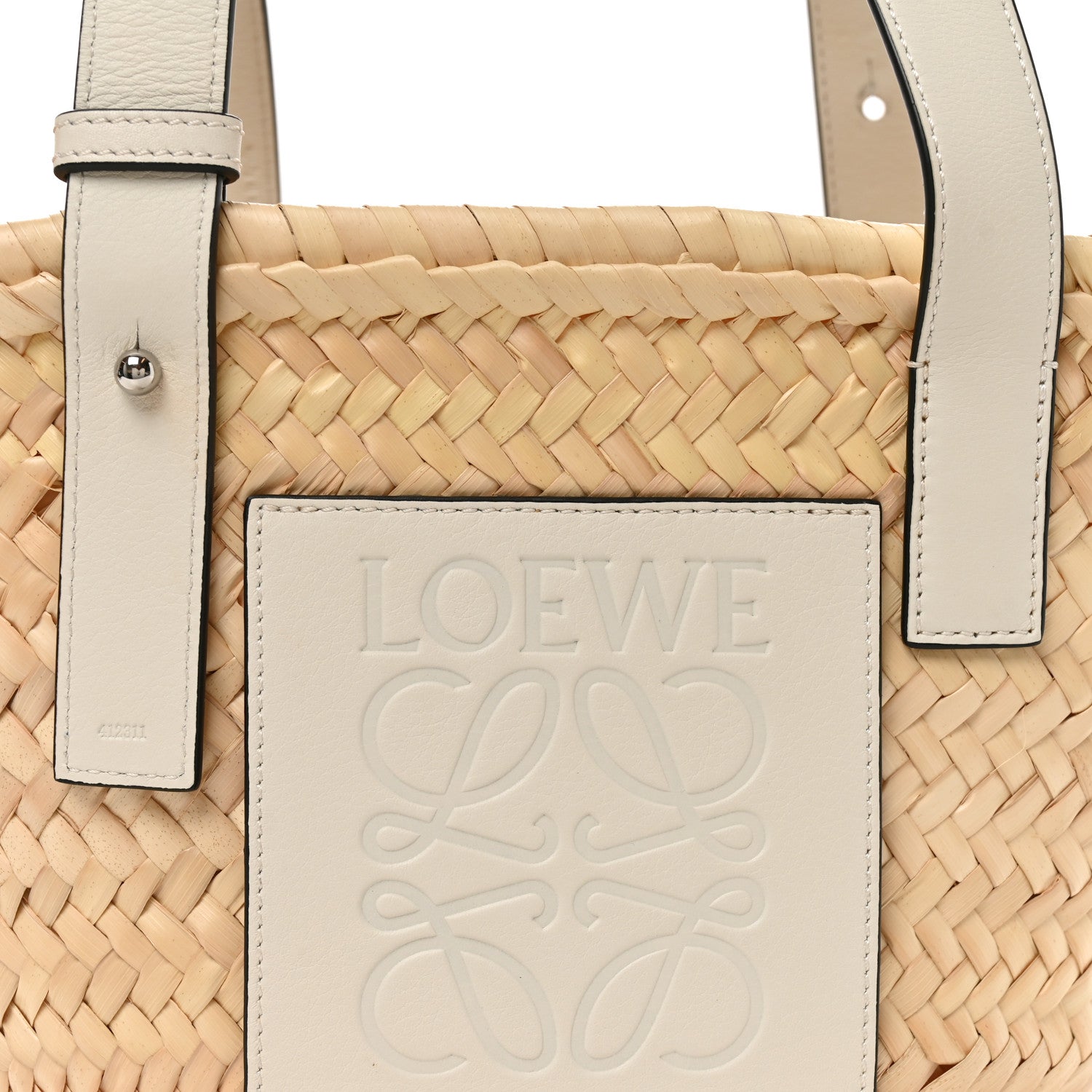 Loewe Raffia Small Basket Tote Bag Natural White 7 of 9