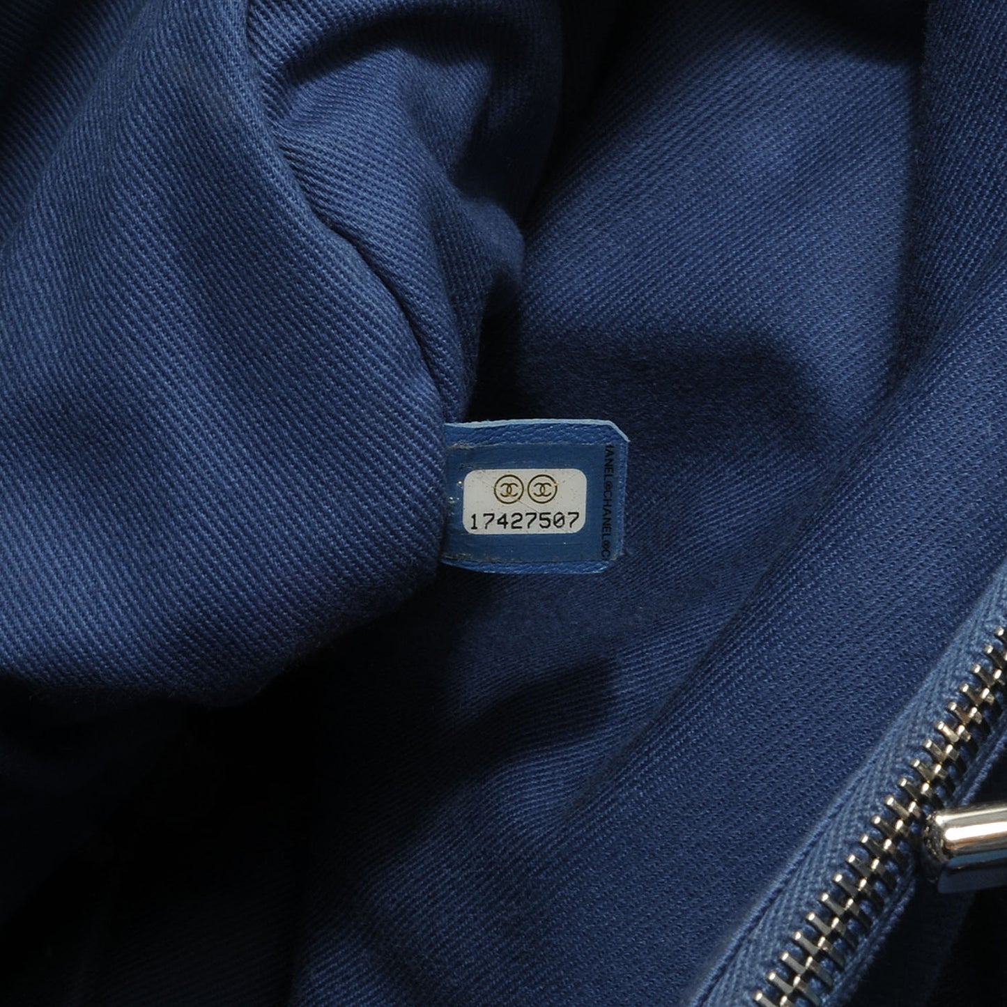Calfskin Perforated Up In The Air Tote Dark Blue
