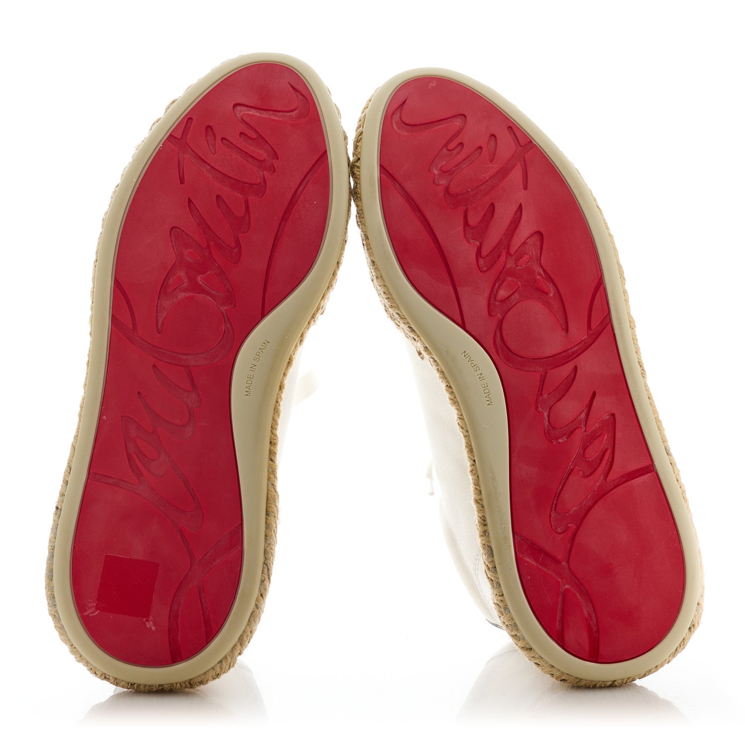Christian Louboutin Toile Calfskin Espasneak Flat Sneaker 37 Ivory 5 of 11