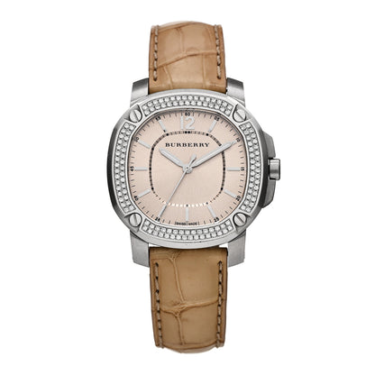 Burberry Stainless Steel Alligator Diamond Bezel 38mm The Britain Quartz Watch Champagne BBY1400 1 of 4