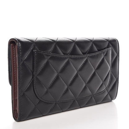 Chanel Lambskin Quilted Large Flap Wallet Black 3 of 9