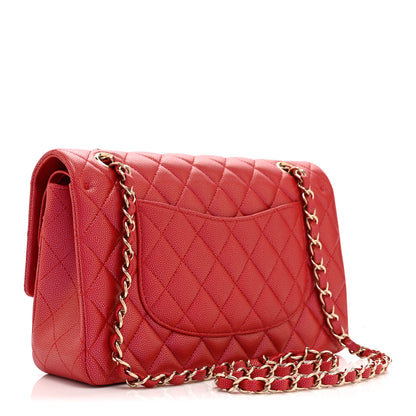 Chanel Iridescent Caviar Quilted Medium Double Flap Red 3 of 10
