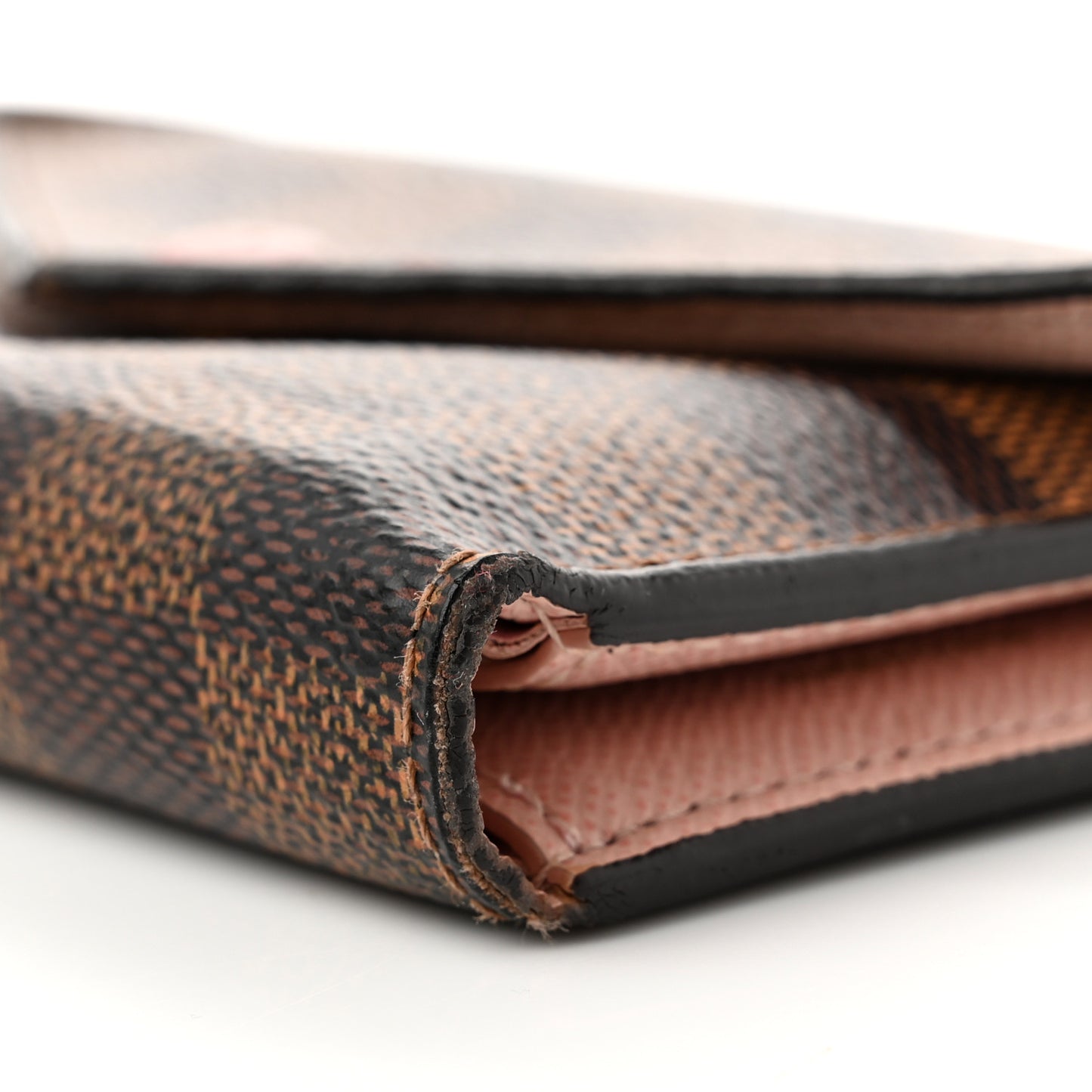 Damier Ebene Victorine Wallet Rose Ballerine