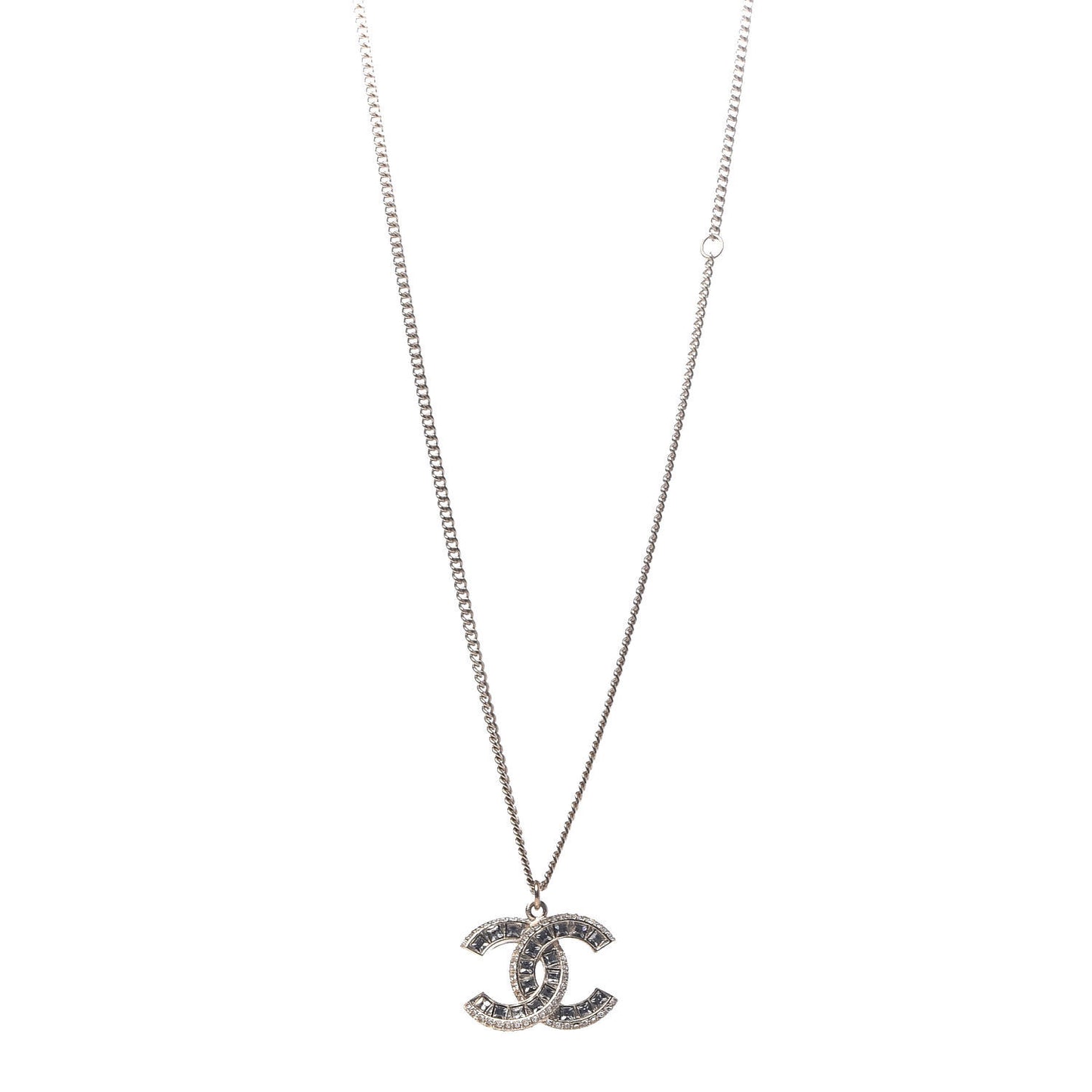 Baguette Crystal CC Necklace Gold