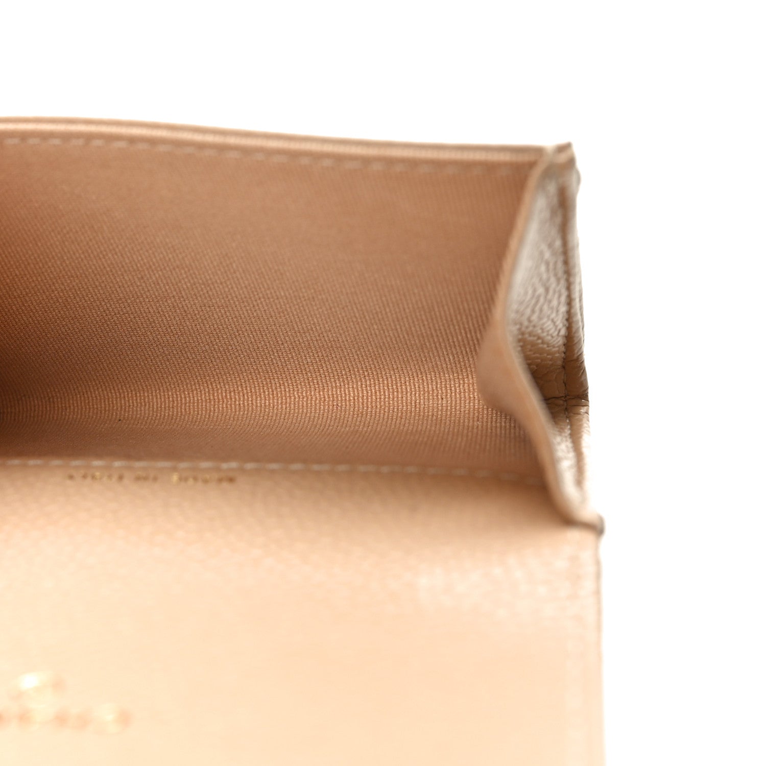 Chanel Caviar Quilted Flap Card Holder Wallet Beige 5 of 9