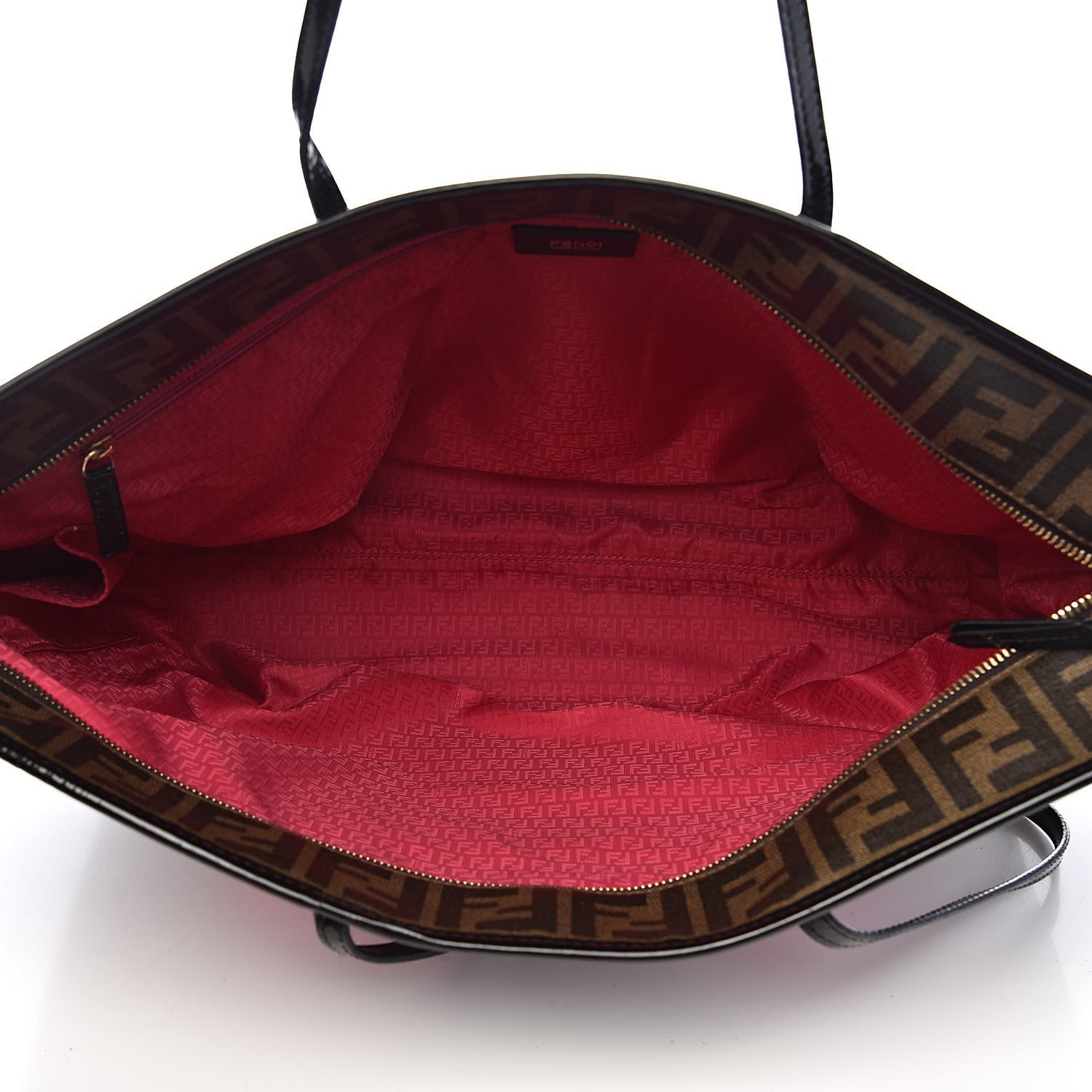 Fendi Zucca Spalmati Patent Baguette Print Medium Roll Tote Tobacco 5 of 14
