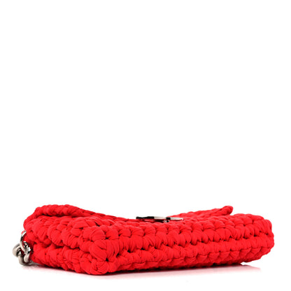 Chanel Woven Fabric Single Flap Red 3 of 9