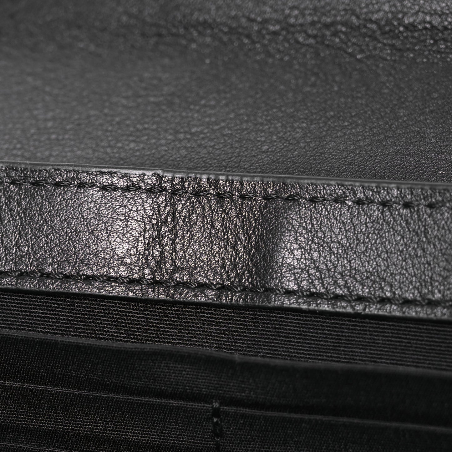 Grained Calfskin Virtus Wallet On Strap Black