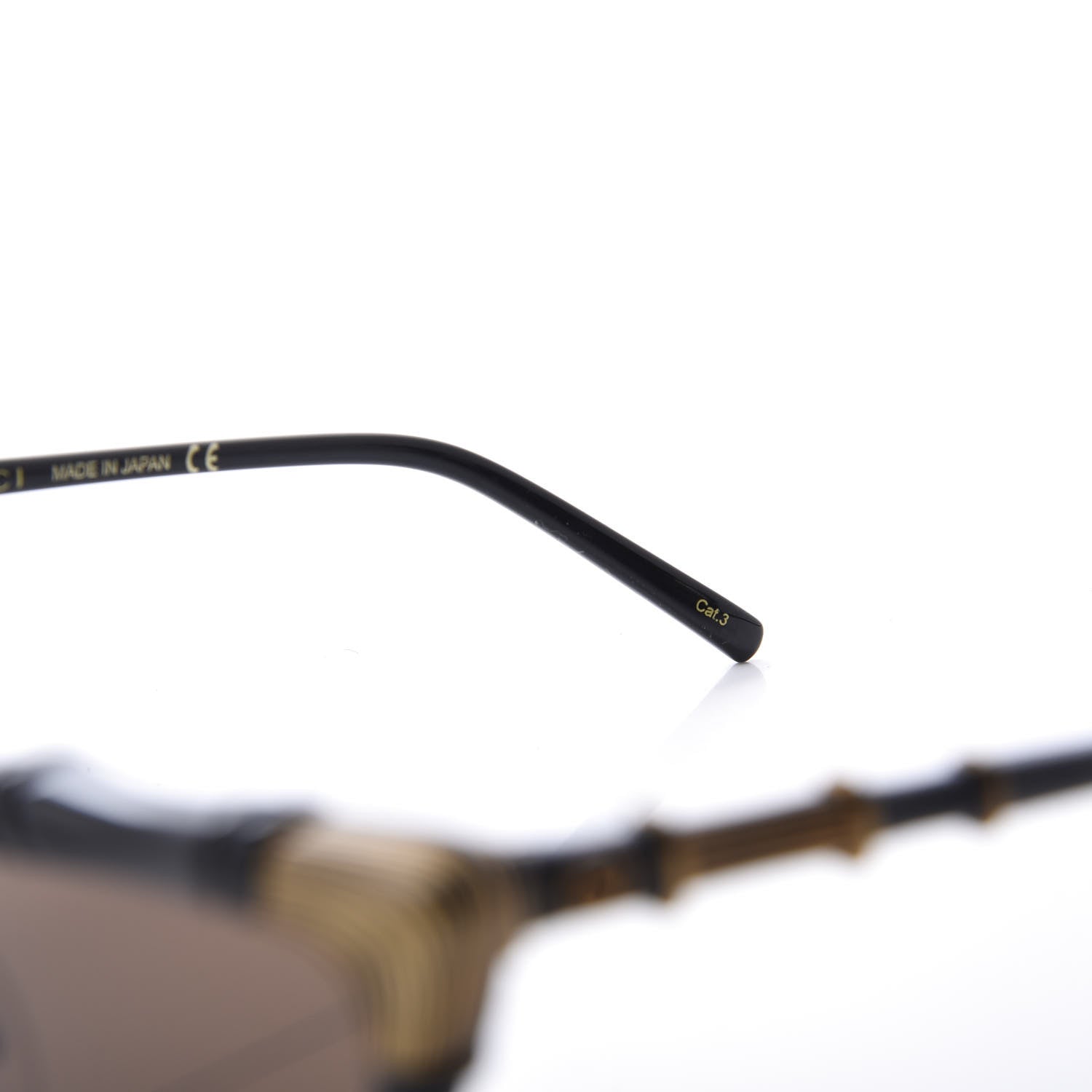 Gucci Acetate Metal Bamboo Sunglasses GG660S Black Brown 6 of 9