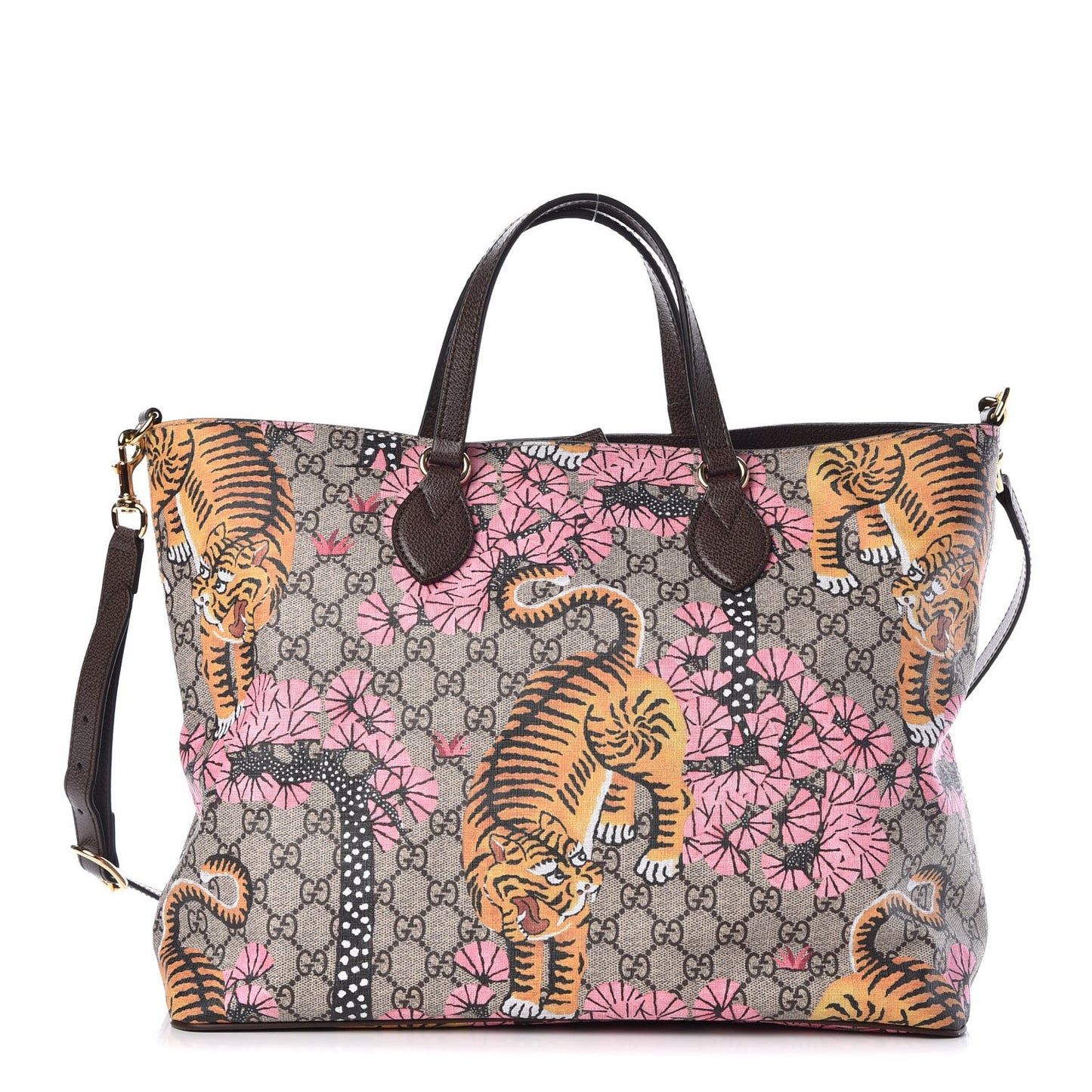 Soft GG Supreme Monogram Bengal Medium Crossbody Tote Beige Pink