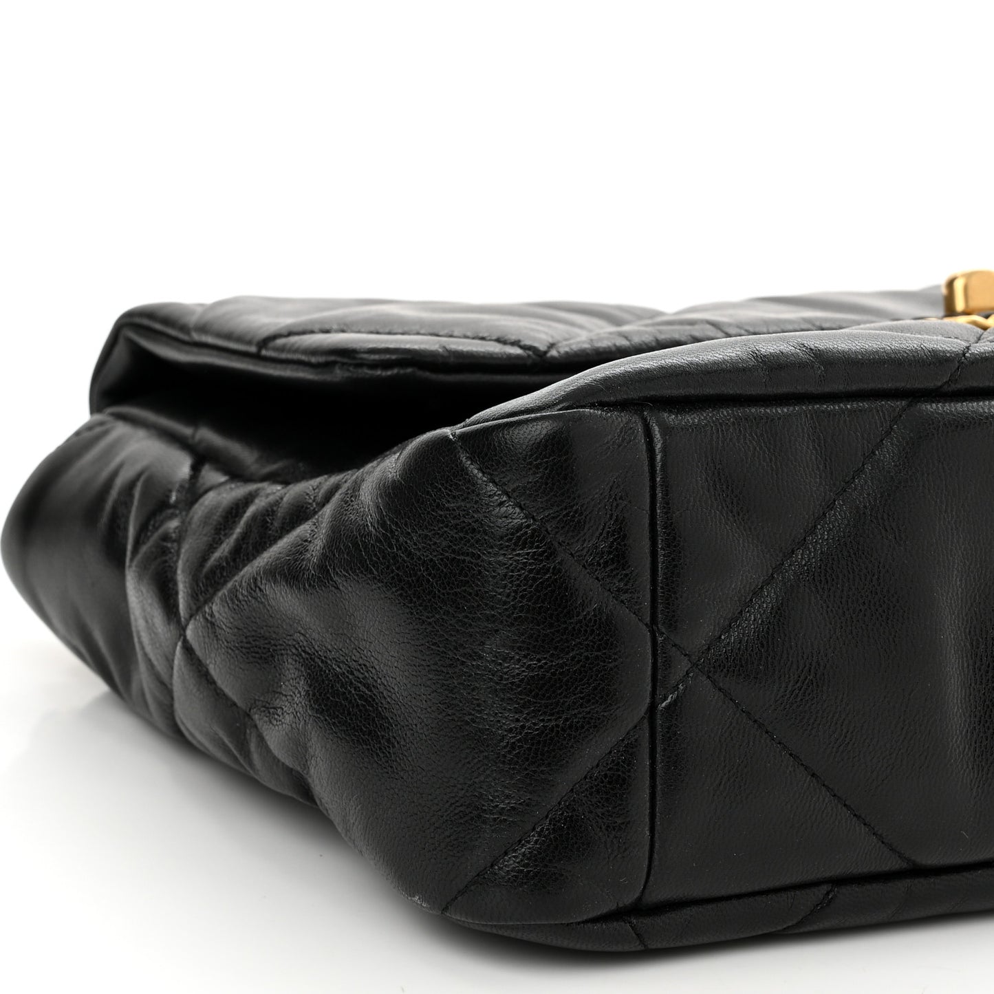 Goatskin Quilted Large Chanel 19 Flap Black