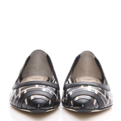 Fendi PVC Calfskin FF Colibri Ballerina Flats 38.5 Black 2 of 9