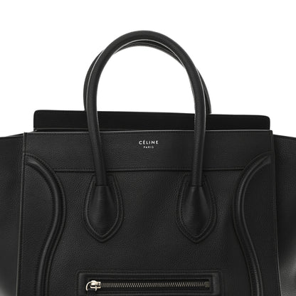 Celine Drummed Calfskin Mini Luggage Black 8 of 13